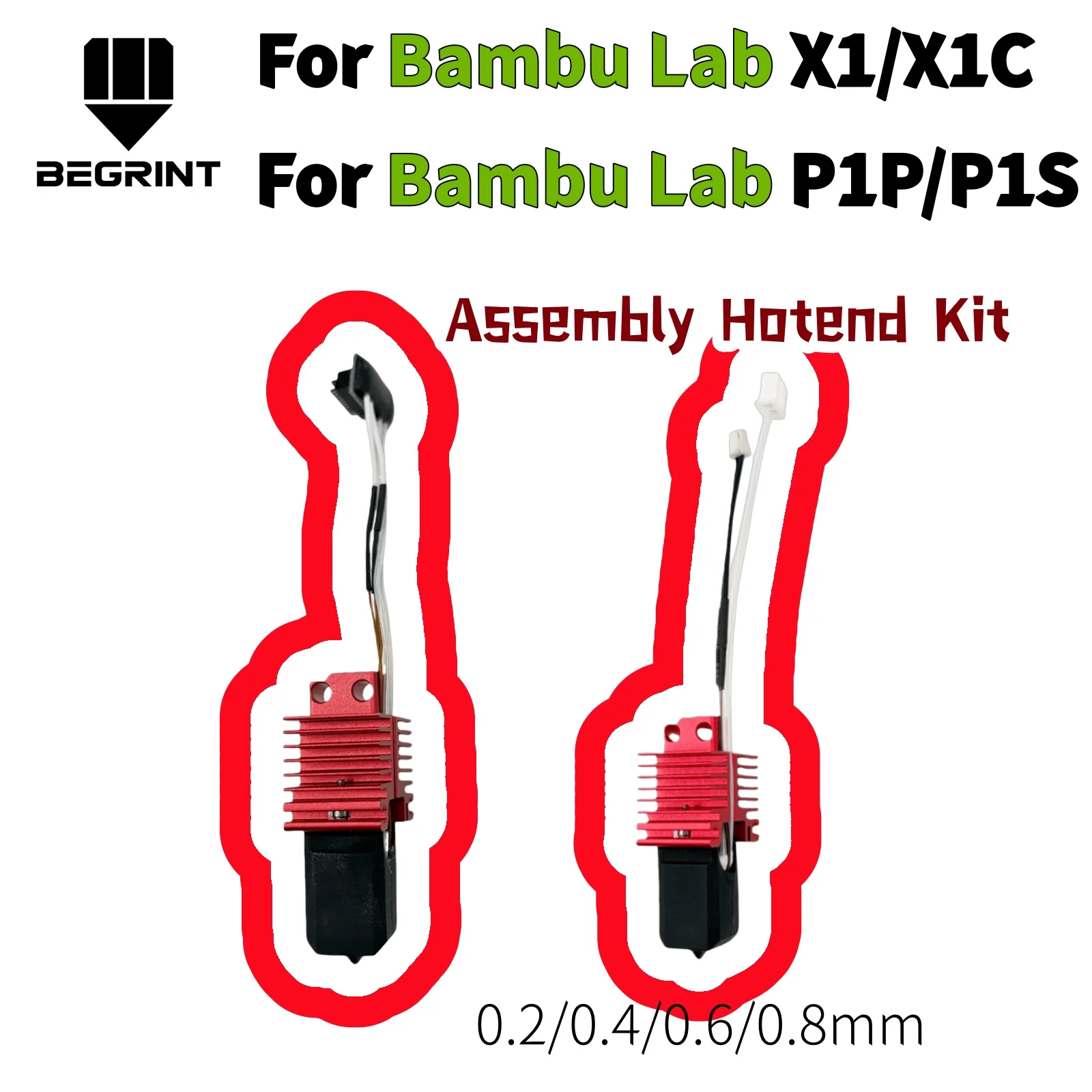 Complete V2 Print Head Assembly Hotend Kit For Bambu Lab X1 X1C P1P P1S X1 Carbon 3D Printer Parts, 0.2/0.4/0.6/0.8mm Nozzle Set
Complete V2 Print Head Assembly Hotend Kit For Bambu Lab X1 X1C P1P P1S X1 Carbon 3D Printer Parts, 0.2/0.4/0.6/0.8mm Nozzle Set