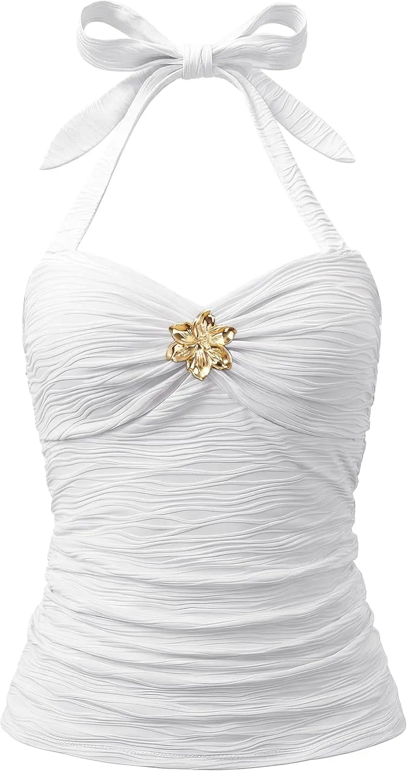 WERFORU Women's Halter Tops Cute Summer Going Out Tops Y2K Open Back Beach Cami Tops
WERFORU Women's Halter Tops Cute Summer Going Out Tops Y2K Open Back Beach Cami Tops