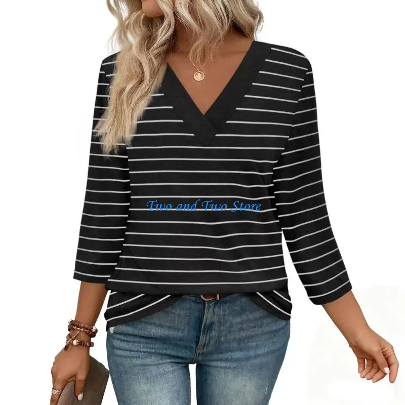 HX6F Women's 3/4 sleeve V-neck casual loose fit top
HX6F Women's 3/4 sleeve V-neck casual loose fit top