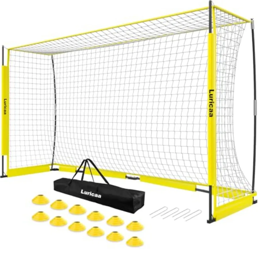 Soccer Goal, 12×6 ft Portable Soccer Goals Net for Backyard, Quick Setup Training Equipment with 1 Carry Bag, 4 Ground Nails, 12 Training Cones
Soccer Goal, 12×6 ft Portable Soccer Goals Net for Backyard, Quick Setup Training Equipment with 1 Carry Bag, 4 Ground Nails, 12 Training Cones