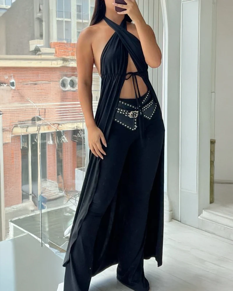 Top Women 2025 Summer New Solid Color V-Neck Lace-Up Sleeveless Sexy Backless Casual Loose Fit Daily Longline Top
Top Women 2025 Summer New Solid Color V-Neck Lace-Up Sleeveless Sexy Backless Casual Loose Fit Daily Longline Top
