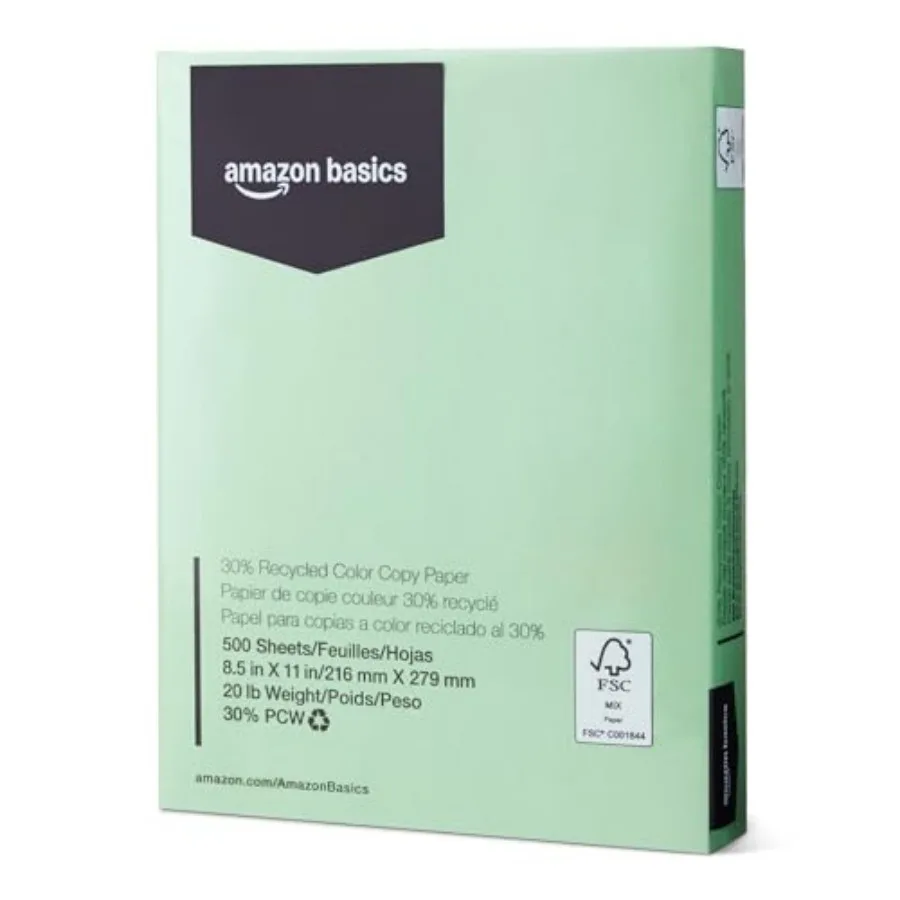 30% Recycled Color Copy Paper, 8.5" x ", 20lb, Pastel Green, 500 Sheets
30% Recycled Color Copy Paper, 8.5" x ", 20lb, Pastel Green, 500 Sheets