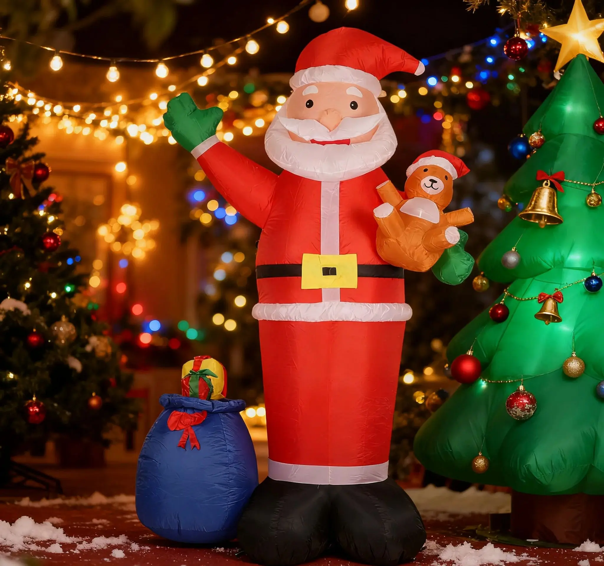 6.8Ft Christmas Inflatable Santa Claus with Polar Bear Lighted Blow up Xmas Decoration with LED Lights for Outdoor Lawn, Garden,
6.8Ft Christmas Inflatable Santa Claus with Polar Bear Lighted Blow up Xmas Decoration with LED Lights for Outdoor Lawn, Garden,