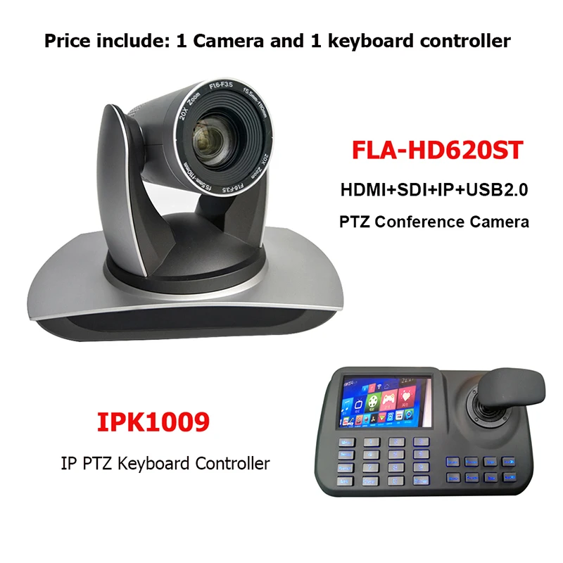 5 Inch LCD Display Network Keyboard Controller and 1080p 20X Zoom Video Conference PTZ IP Camera SDI HDMI for Broadcasting vMix
5 Inch LCD Display Network Keyboard Controller and 1080p 20X Zoom Video Conference PTZ IP Camera SDI HDMI for Broadcasting vMix