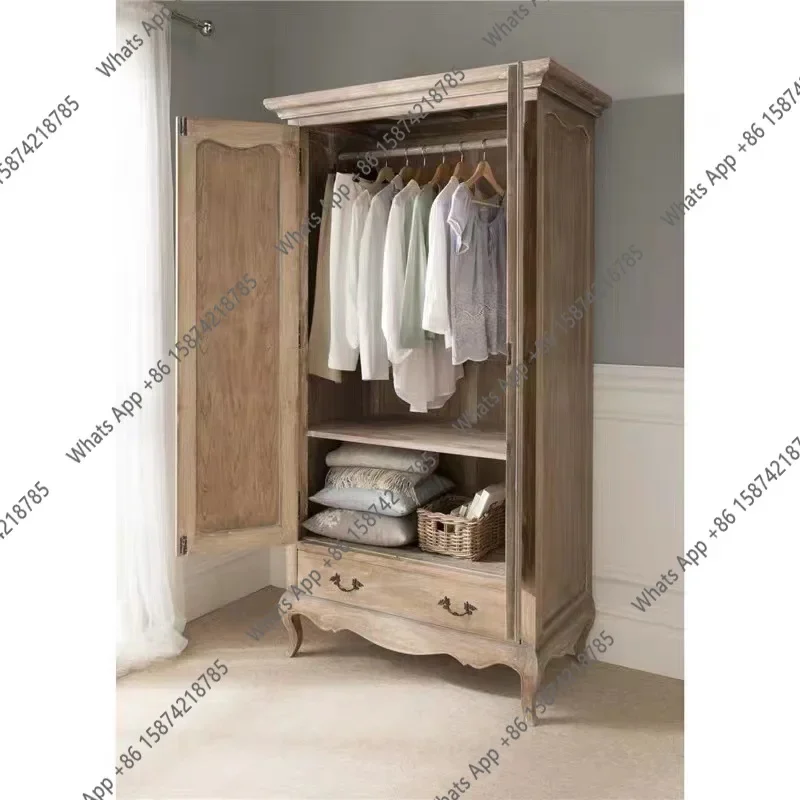X30 American Country Solid Wood Oak Double Door Wardrobe French Retro Old Weathered Gray Children's Wardrobe Flat Open Wood Ward
X30 American Country Solid Wood Oak Double Door Wardrobe French Retro Old Weathered Gray Children's Wardrobe Flat Open Wood Ward