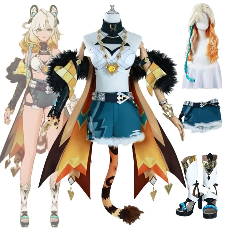Anime Game Genshin Impact Xilonen Cosplay Costume Wig shoes Uniform Headwear Tail Necklace Natlan Halloween Party
Anime Game Genshin Impact Xilonen Cosplay Costume Wig shoes Uniform Headwear Tail Necklace Natlan Halloween Party