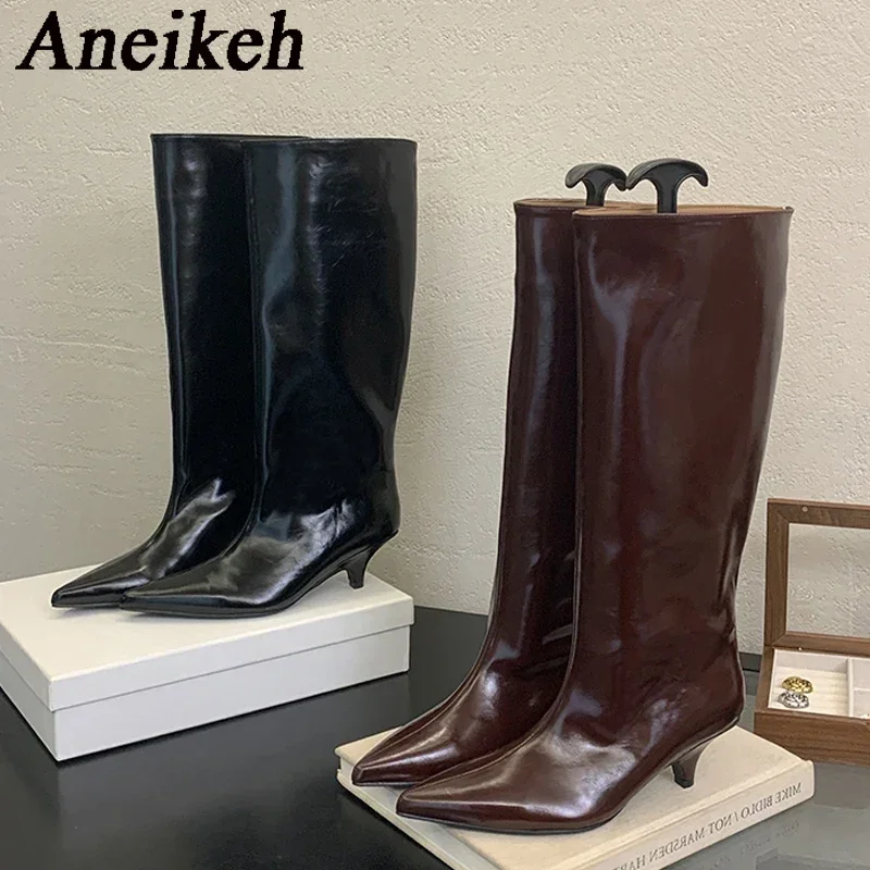 Aneikeh Brown Design Pointed Toe Women Knee-High Boots Party Dress Street Long Booties Thin Low Heels Shoes zapatos de mujer
Aneikeh Brown Design Pointed Toe Women Knee-High Boots Party Dress Street Long Booties Thin Low Heels Shoes zapatos de mujer
