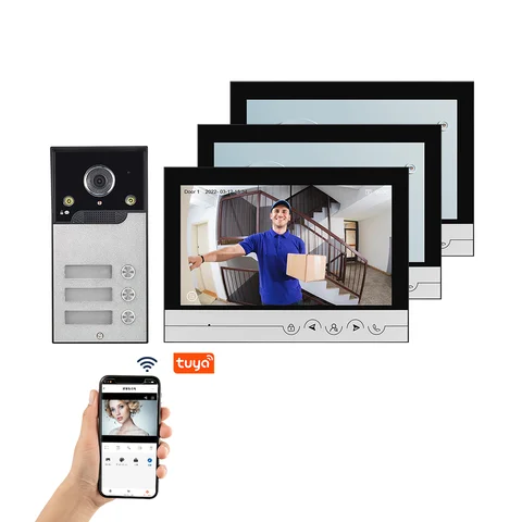 9Inch Tuya Smart Home Video Doorbell WiFi Intercom Building Video Intercom Doorphone System For 1/3 Units Rooms