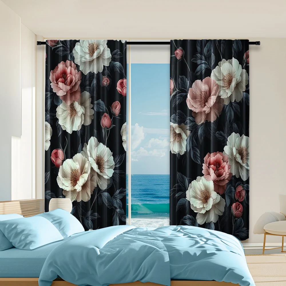 2 pcs, versatile polyester transparent curtains for home decoration Dark Rose Floral Peel for use in bedrooms and living rooms
2 pcs, versatile polyester transparent curtains for home decoration Dark Rose Floral Peel for use in bedrooms and living rooms