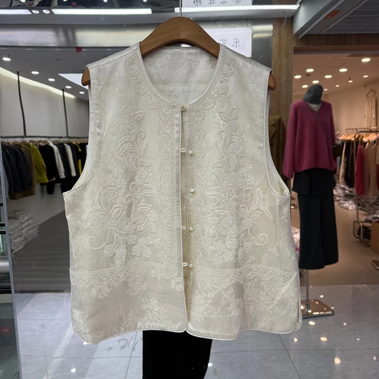 Spring New Sle Chinese Heavy Embroidery Flower Buttonl round Ne Svel Vest Women Luxury Match All Outerwear
Spring New Sle Chinese Heavy Embroidery Flower Buttonl round Ne Svel Vest Women Luxury Match All Outerwear