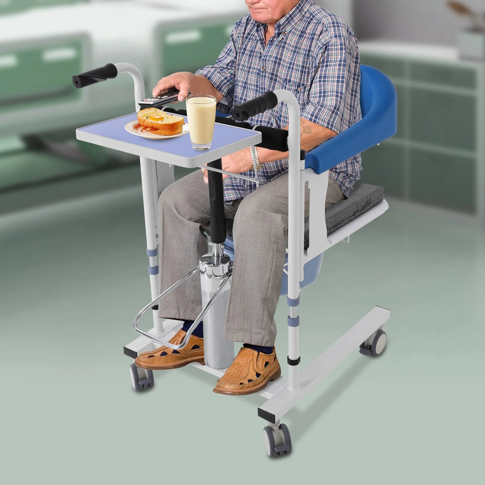 Hydraulic Commode Chair Toilet Stair Rolling Bath Seat Lift Transfer Aid for Senior, Pregnant, Elderly, Disabled, Handicapped
Hydraulic Commode Chair Toilet Stair Rolling Bath Seat Lift Transfer Aid for Senior, Pregnant, Elderly, Disabled, Handicapped