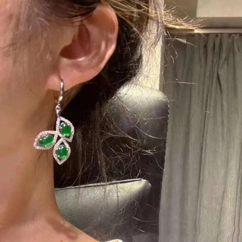 Vintage High Quality Natural Chalcedony Green earrings for women Fashion Classic Leaf Earrings Wedding Sparkle silver Jewelry
Vintage High Quality Natural Chalcedony Green earrings for women Fashion Classic Leaf Earrings Wedding Sparkle silver Jewelry