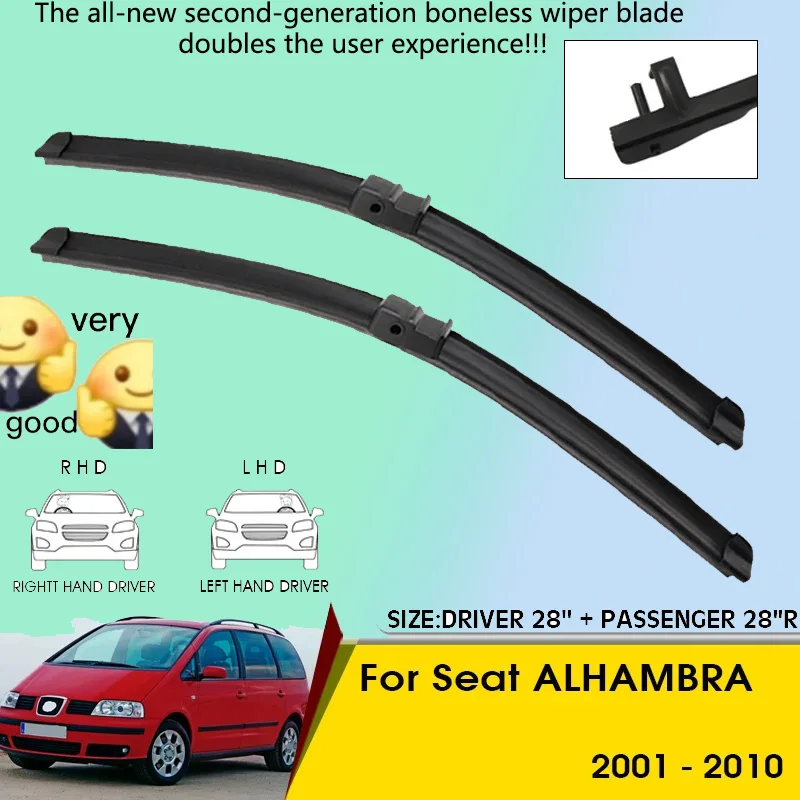Car Wiper Blades For Seat ALHAMBRA 2001-2010 Windshield Windscreen Front Window Blades 28"+28"R Car Accessories
Car Wiper Blades For Seat ALHAMBRA 2001-2010 Windshield Windscreen Front Window Blades 28"+28"R Car Accessories