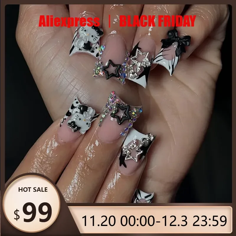 24Pcs Black and White Kitten Press on Nail False Nail Square Removable Handmade Wearable Nail Art for Women&Girl
24Pcs Black and White Kitten Press on Nail False Nail Square Removable Handmade Wearable Nail Art for Women&Girl