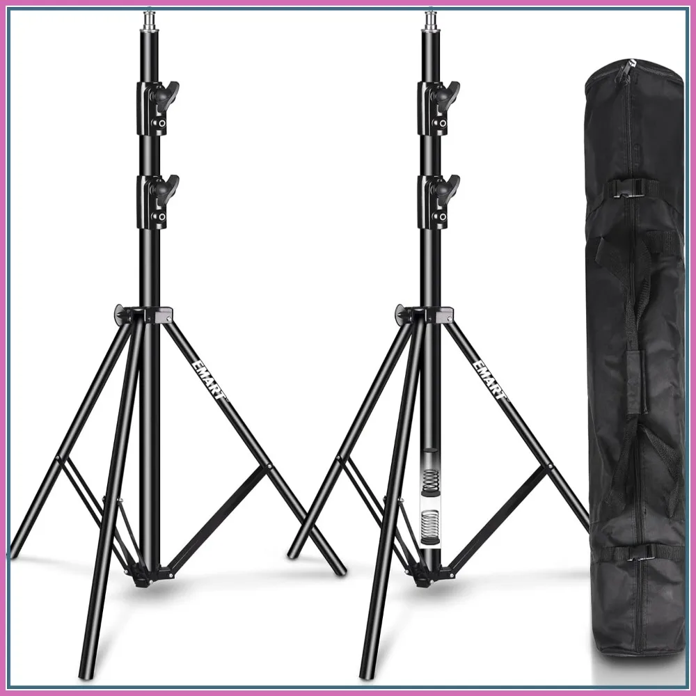 8.5ft Heavy Duty Light Stand, Spring Cushioned, Aluminum Tripod for Photo Studio Lighting with Carrying Bag
8.5ft Heavy Duty Light Stand, Spring Cushioned, Aluminum Tripod for Photo Studio Lighting with Carrying Bag