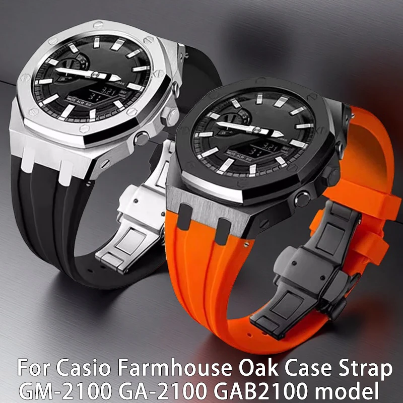 Для Casio GM2100 GBM-2100 GA2100 B2100AP: силиконовый ремешок и корпус в стиле Farmer Oak, модифицированные детали, аксессуары для мужских и женских часов
Для Casio GM2100 GBM-2100 GA2100 B2100AP: силиконовый ремешок и корпус в стиле Farmer Oak, модифицированные детали, аксессуары для мужских и женских часов