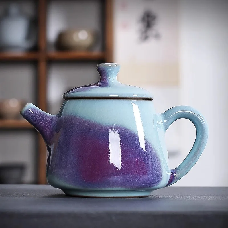 Jun Kiln Teapot, Single Pot, Longquan Handmade Ice Cracked Ceramic Filter, Tea Making, Kung Fu Tea Set, Retro Chinese Style
Jun Kiln Teapot, Single Pot, Longquan Handmade Ice Cracked Ceramic Filter, Tea Making, Kung Fu Tea Set, Retro Chinese Style