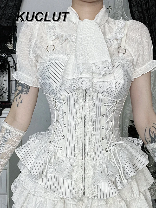 Punk Gothic Style White Tanks Top Cosplay Costume High Street Lolita Subculture Lady Camisole Fashion Summer Women's Tops
Punk Gothic Style White Tanks Top Cosplay Costume High Street Lolita Subculture Lady Camisole Fashion Summer Women's Tops