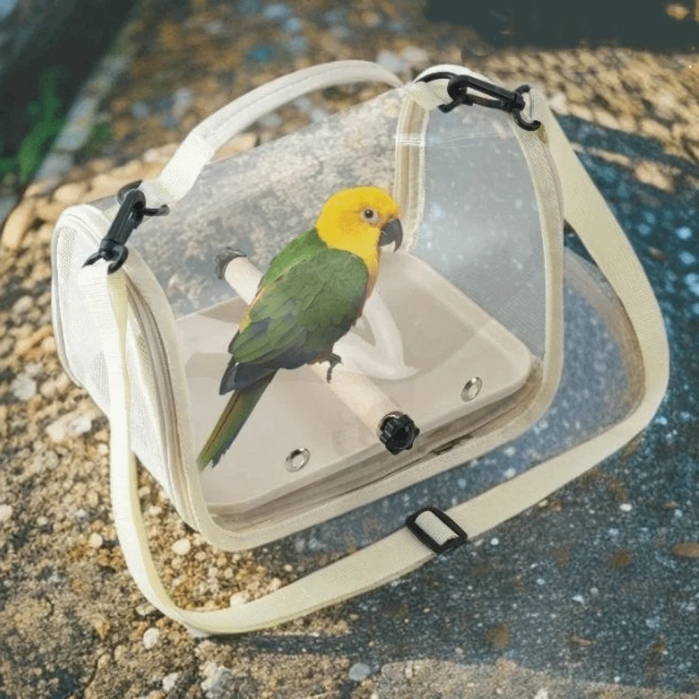 Portable Bird Carrier Bag Breathable Mesh Folding Parrot Out Bag Wooden Stand Clear Window Travel Bird Cage Hiking Adventures
Portable Bird Carrier Bag Breathable Mesh Folding Parrot Out Bag Wooden Stand Clear Window Travel Bird Cage Hiking Adventures