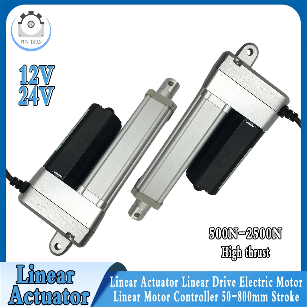 Linear Actuator 12V 24V High Thrust 2500N 2200N 1800N 1200N 500N Linear Actuator Motor 50-800mm Stroke for Automation Equipment
Linear Actuator 12V 24V High Thrust 2500N 2200N 1800N 1200N 500N Linear Actuator Motor 50-800mm Stroke for Automation Equipment
