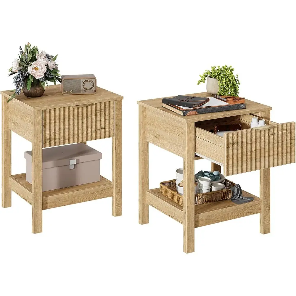 Set of 2 Vintage Nightstands with Handle, Storage, and Natural Oak Finish for Living Room and Bedroom
Set of 2 Vintage Nightstands with Handle, Storage, and Natural Oak Finish for Living Room and Bedroom