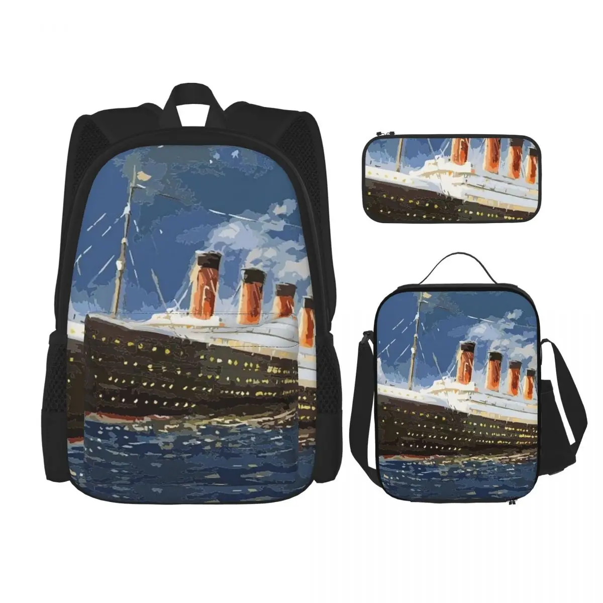 The Most Popular Ship Of All Times, Titanic. BackpacksChildren School Bags Kids Rucksack Lunch Bag Pen Bag Three-Piece Set
The Most Popular Ship Of All Times, Titanic. BackpacksChildren School Bags Kids Rucksack Lunch Bag Pen Bag Three-Piece Set