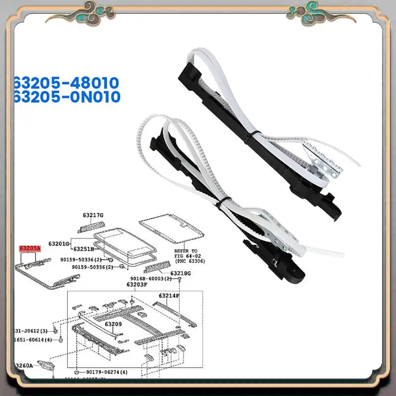 Reliable-1Set Car Sunroof Sliding Roof Drive Cable Sub-ASSY 63205-48010 63205-0N010 For Toyota Rav4 Corolla Camry Vios Highlande
Reliable-1Set Car Sunroof Sliding Roof Drive Cable Sub-ASSY 63205-48010 63205-0N010 For Toyota Rav4 Corolla Camry Vios Highlande