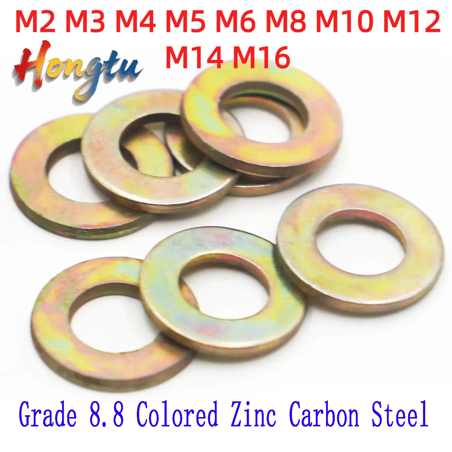 M2 M3 M4 M5 M6 M8 M10 M12 M14 M16 Grade 8.8 Colored Zinc Carbon Steel Flat Washer Plain Gasket Pad
M2 M3 M4 M5 M6 M8 M10 M12 M14 M16 Grade 8.8 Colored Zinc Carbon Steel Flat Washer Plain Gasket Pad
