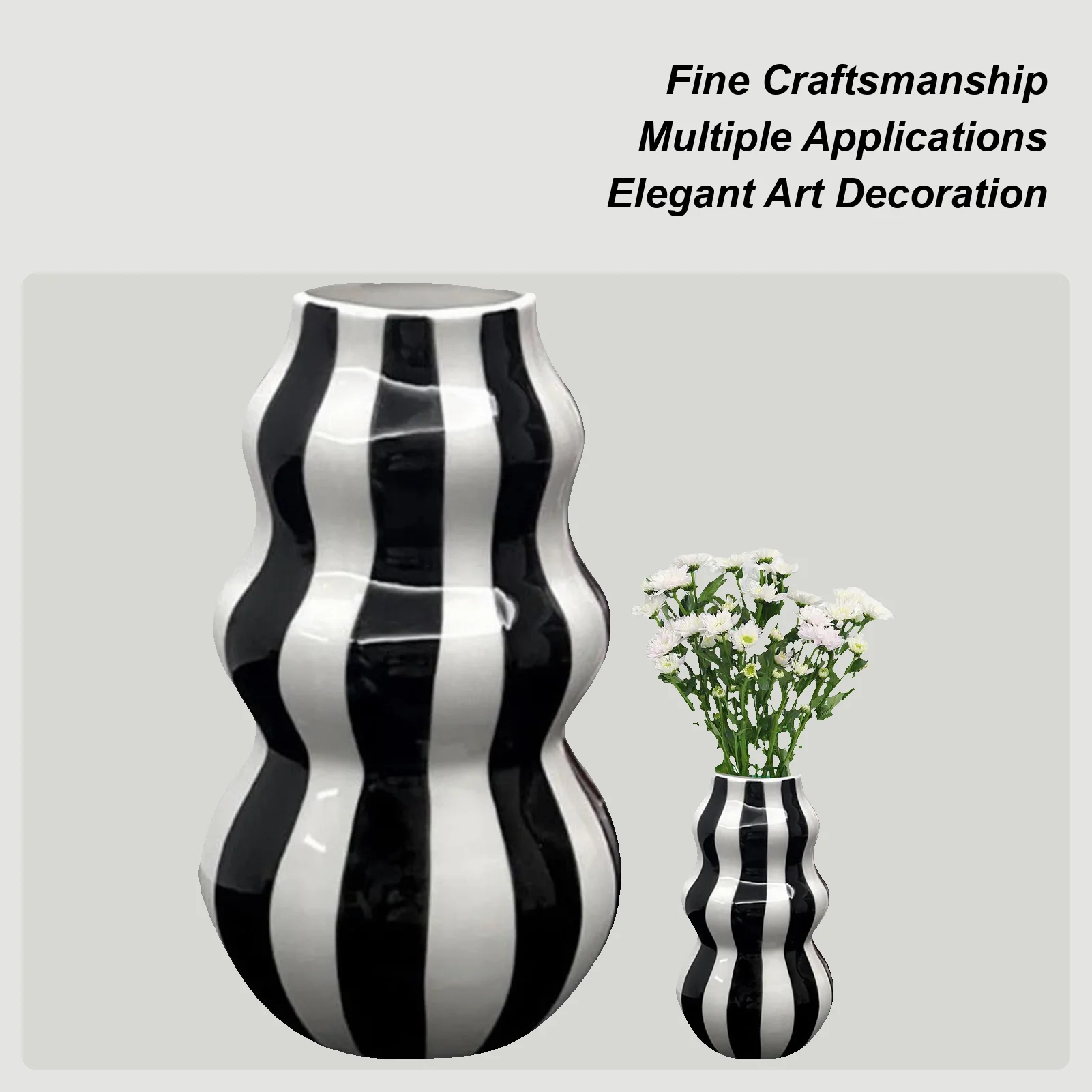 Decorative Vase Living Room Vase Striped Ceramic Flower Container Craft For Apartment Bathroom Kitchen Indoor Room Table
Decorative Vase Living Room Vase Striped Ceramic Flower Container Craft For Apartment Bathroom Kitchen Indoor Room Table
