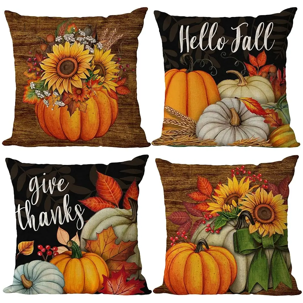 Fall Throw Pillow Covers 22X22 Set Of 4 Thanksgiving Pumpkin Pillow Covers Orange Bla Autumn Pillow Case Sunflower Cushion
Fall Throw Pillow Covers 22X22 Set Of 4 Thanksgiving Pumpkin Pillow Covers Orange Bla Autumn Pillow Case Sunflower Cushion