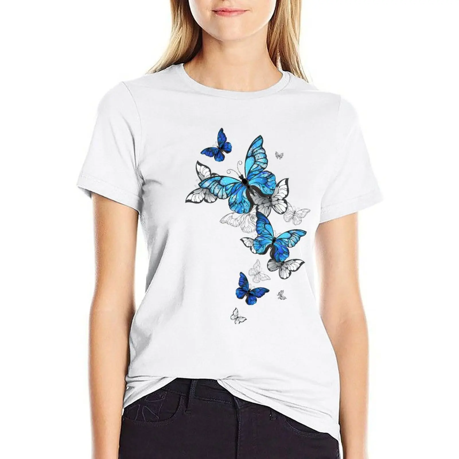 Butterfly Butterflies T-shirt Short sleeve tee summer tops Women's cotton t-shirt
Butterfly Butterflies T-shirt Short sleeve tee summer tops Women's cotton t-shirt