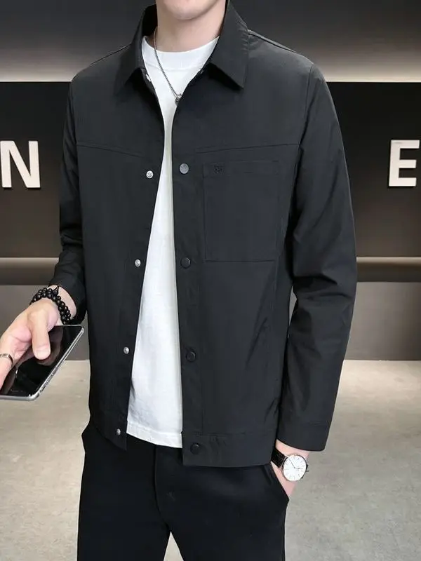 Мужская повседневная куртка-жакет с воротником на пуговицах, модная, деловая, из полиэстера, с длинными рукавами, приталенного кроя
Мужская повседневная куртка-жакет с воротником на пуговицах, модная, деловая, из полиэстера, с длинными рукавами, приталенного кроя