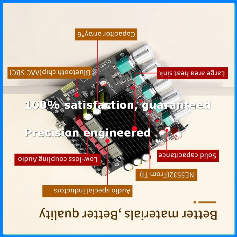 XY-ST21PRO Bluetooth Digital Power Amplifier Board 2.1 Channel 100Wx2+200W Subwoofer TPA3221 Exceeds 3116-ELEC
XY-ST21PRO Bluetooth Digital Power Amplifier Board 2.1 Channel 100Wx2+200W Subwoofer TPA3221 Exceeds 3116-ELEC