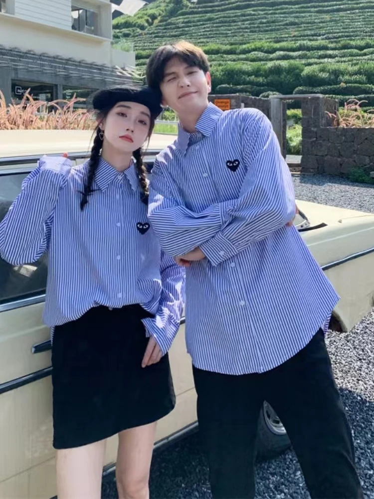 plus Size Couple Matching Blue Striped Long Sve irt Women's Loose Fit Sun Protection Thin Casual Top for Autumn
plus Size Couple Matching Blue Striped Long Sve irt Women's Loose Fit Sun Protection Thin Casual Top for Autumn