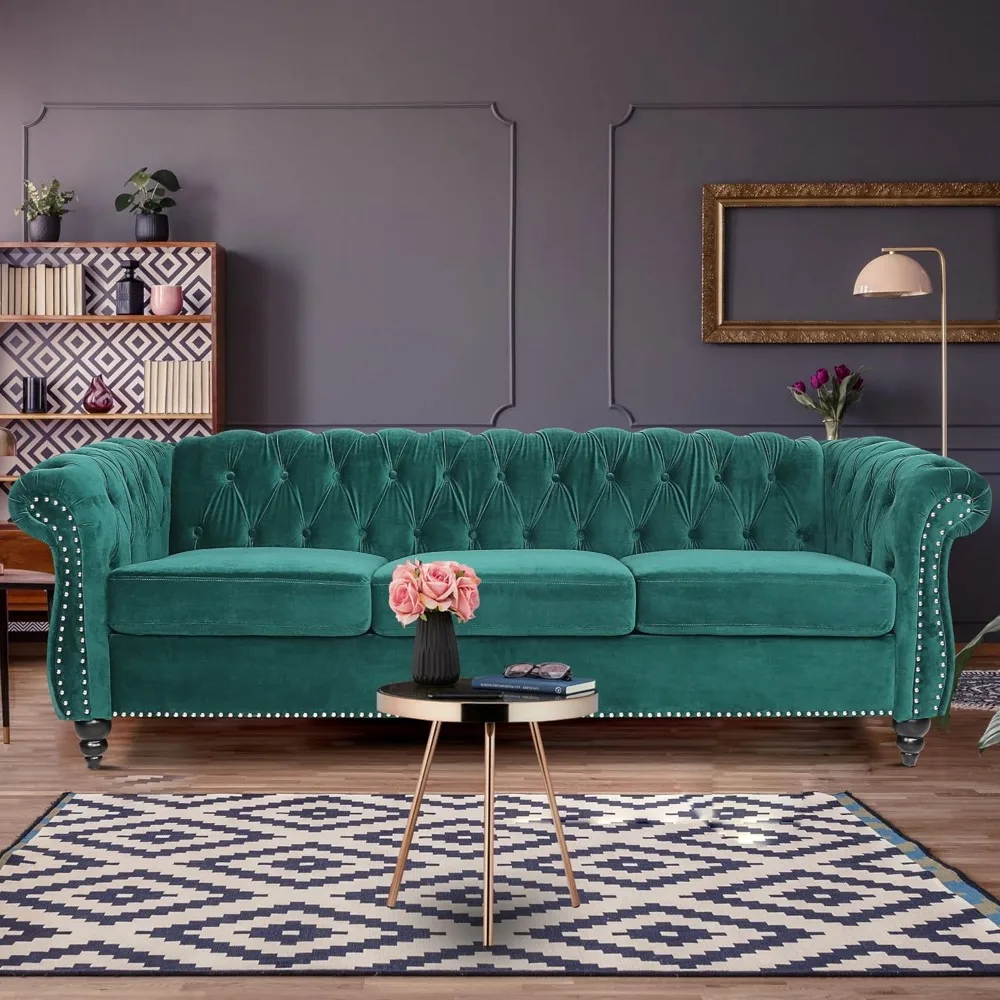 Modern Tufted Couch 3 Seater with Rolled Arms and Nailhead for Living Room, Bedroom, Office, Apartment, sofa
Modern Tufted Couch 3 Seater with Rolled Arms and Nailhead for Living Room, Bedroom, Office, Apartment, sofa
