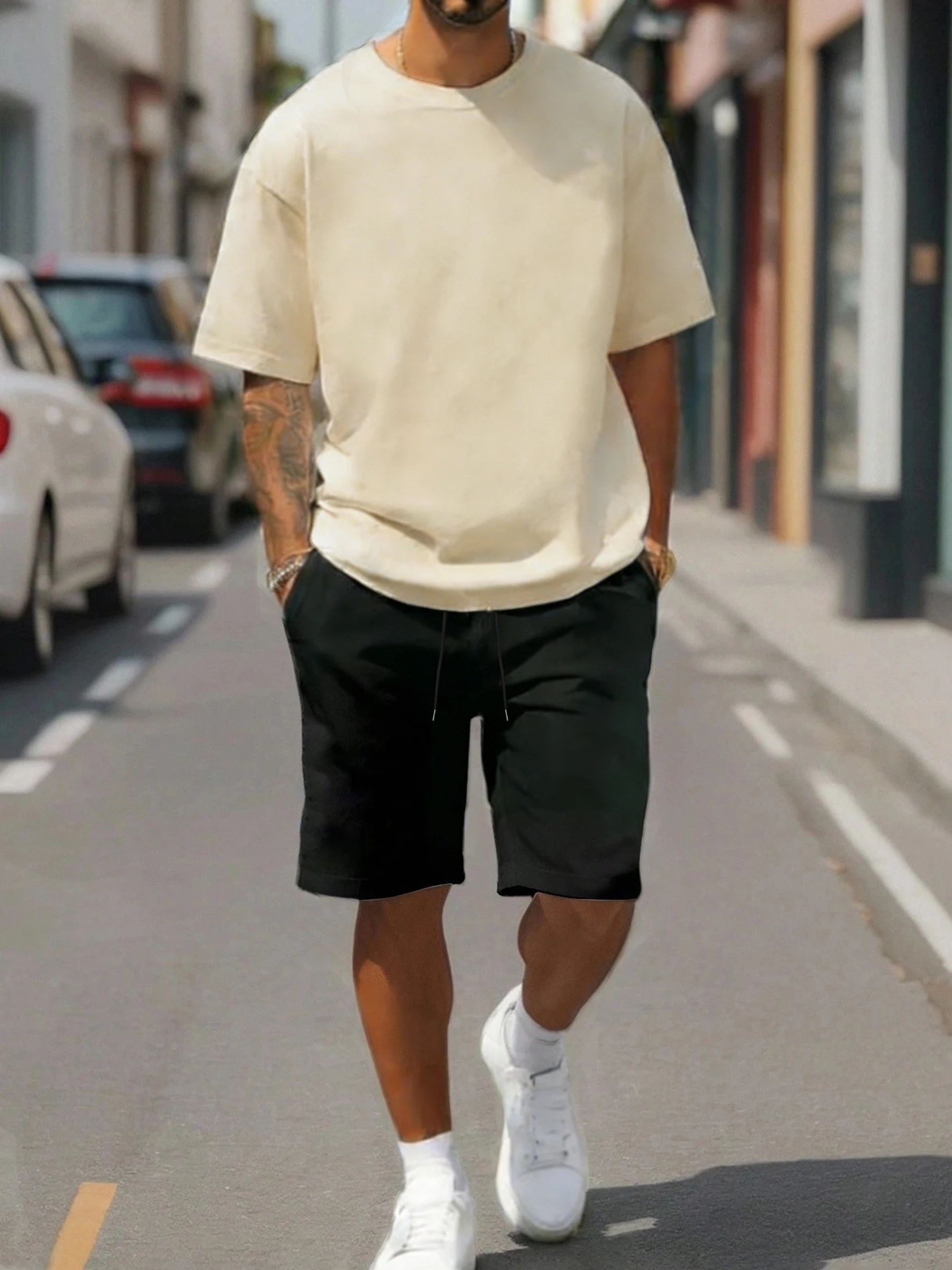 17 colors Solid Men Retro T Shirt Casual Loose Cotton T-Shirt Trendy Drawstring Pants Summer Unisex Crewneck Short Sleeve
17 colors Solid Men Retro T Shirt Casual Loose Cotton T-Shirt Trendy Drawstring Pants Summer Unisex Crewneck Short Sleeve