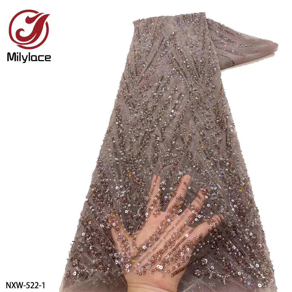 African Heavy Beads and Sequins Lace Fabric French Luxury Embroidery Tulle Lace Fabric for Party Bridal Lace NXW-522
African Heavy Beads and Sequins Lace Fabric French Luxury Embroidery Tulle Lace Fabric for Party Bridal Lace NXW-522