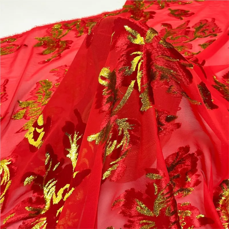Woven velvet jacquard brocade viscose fabric haute couture dress cheongsam 
Woven velvet jacquard brocade viscose fabric haute couture dress cheongsam