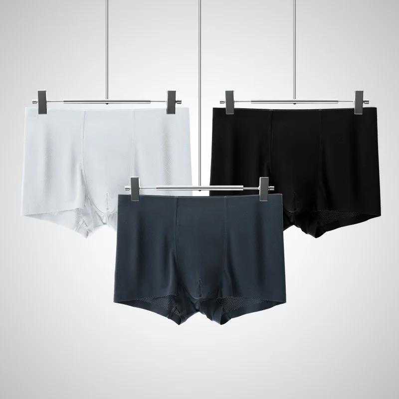 Бесшовные мужские трусы-боксеры, дышащие шорты, летние мужские трусы-боксеры из ледяного шелка, модные тонкие двухслойные
Бесшовные мужские трусы-боксеры, дышащие шорты, летние мужские трусы-боксеры из ледяного шелка, модные тонкие двухслойные