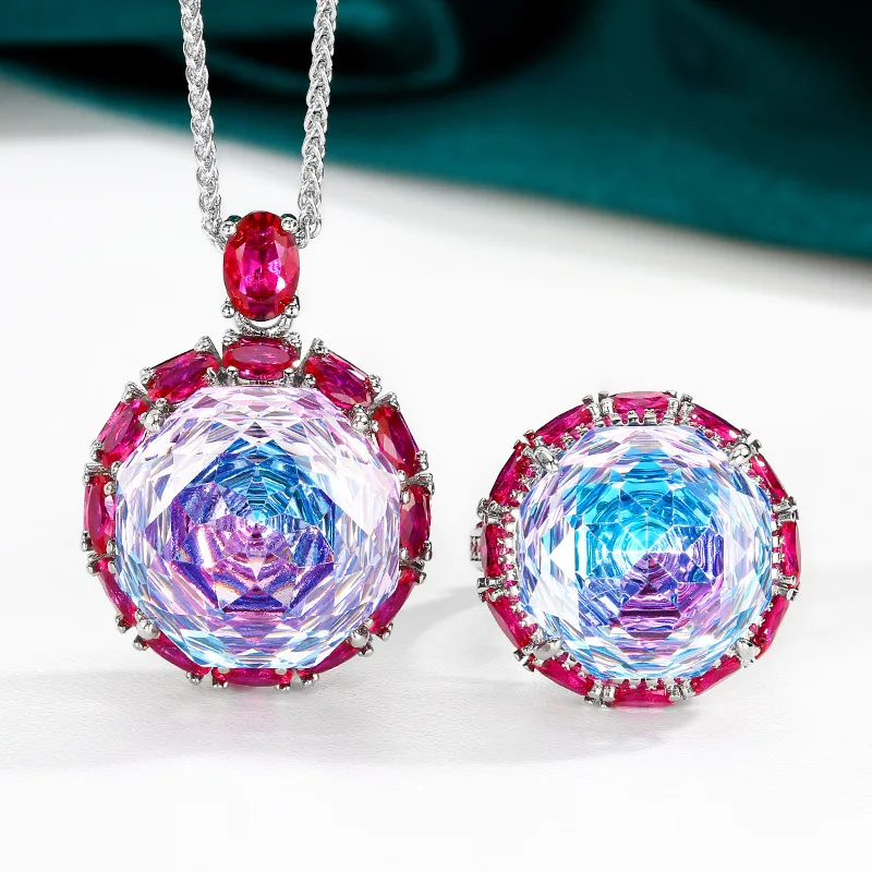 Hot-selling new jewelry set: gold-plated rose cut gradient color light luxury set with main stone18-16
Hot-selling new jewelry set: gold-plated rose cut gradient color light luxury set with main stone18-16