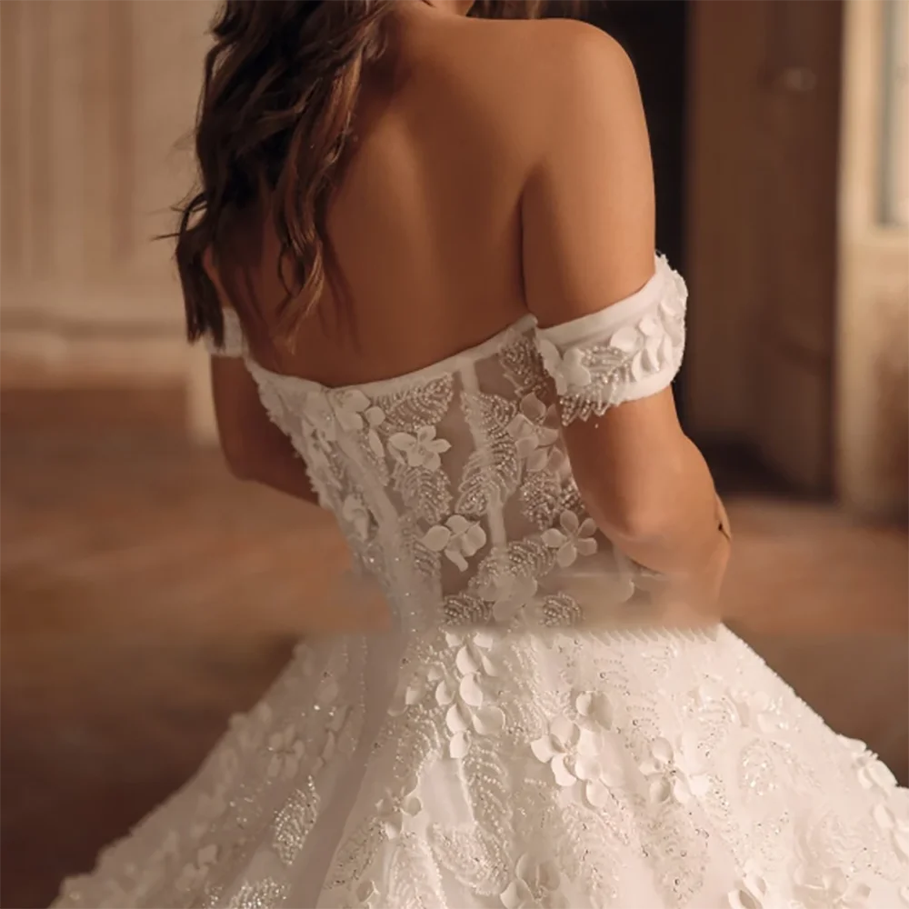 Elegant Off Shoulder Appliquins Sleeveless A-Line Wedding Dresses Bridal Gowns Customized
Elegant Off Shoulder Appliquins Sleeveless A-Line Wedding Dresses Bridal Gowns Customized