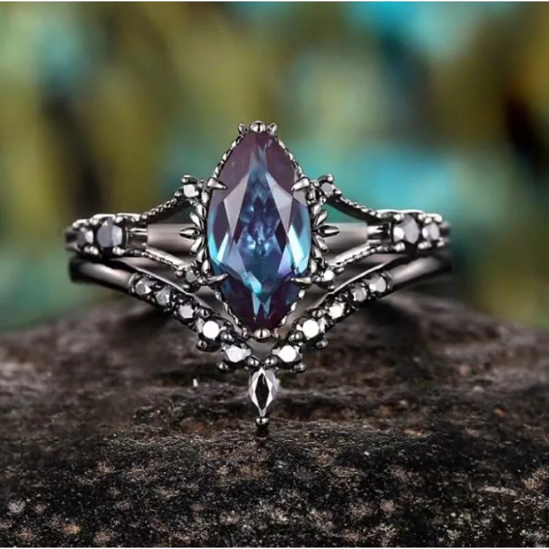 Attractive Inlaid with Blue Stone Black Color Oval Rings Set Fashion Party Rings for Women Jewelry
Attractive Inlaid with Blue Stone Black Color Oval Rings Set Fashion Party Rings for Women Jewelry