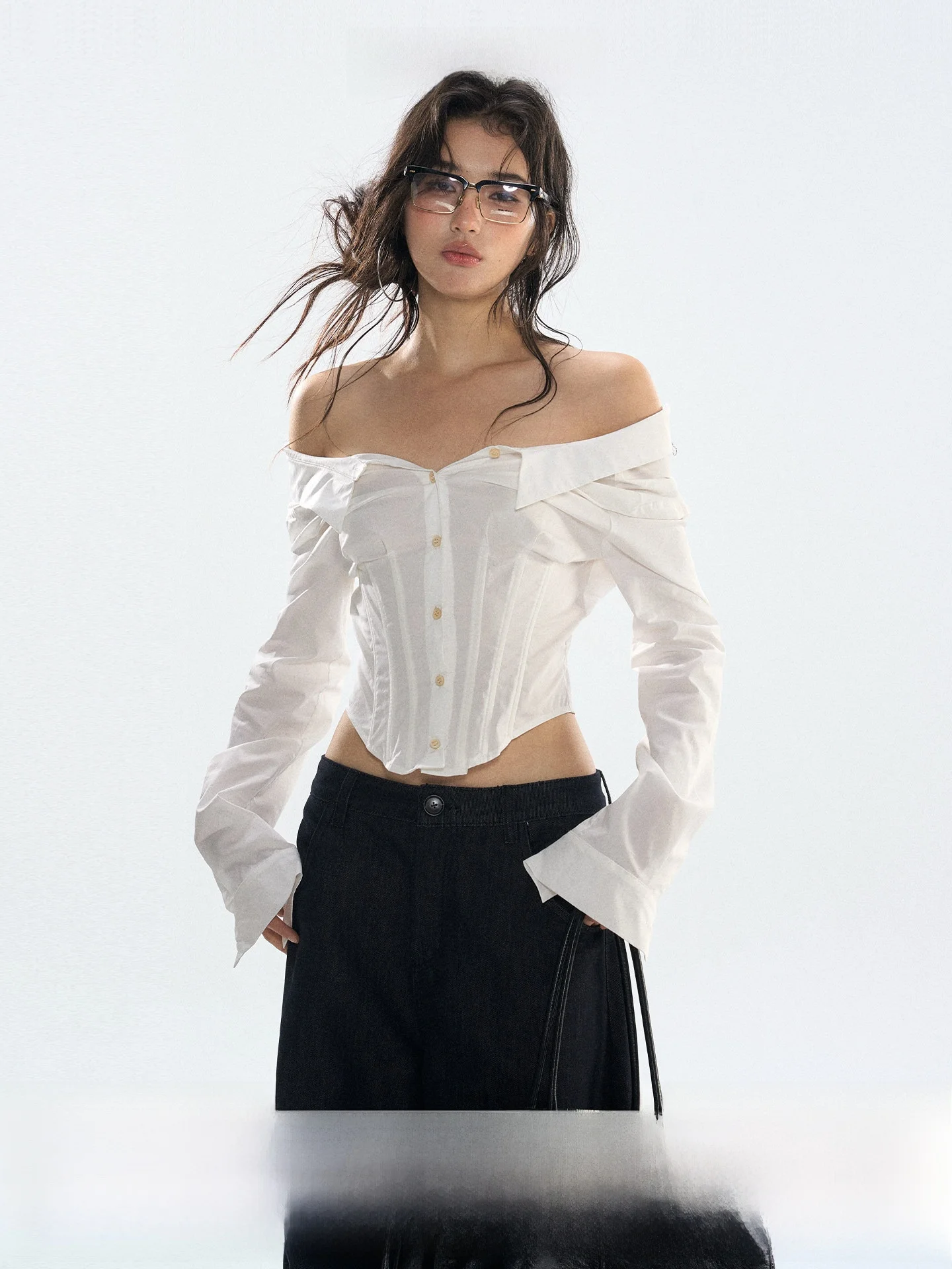 RedBling Original Design White Casual Long Sleeve One Shoulder Fishbone Shirt Short Slimming Elegance Top for Women
RedBling Original Design White Casual Long Sleeve One Shoulder Fishbone Shirt Short Slimming Elegance Top for Women