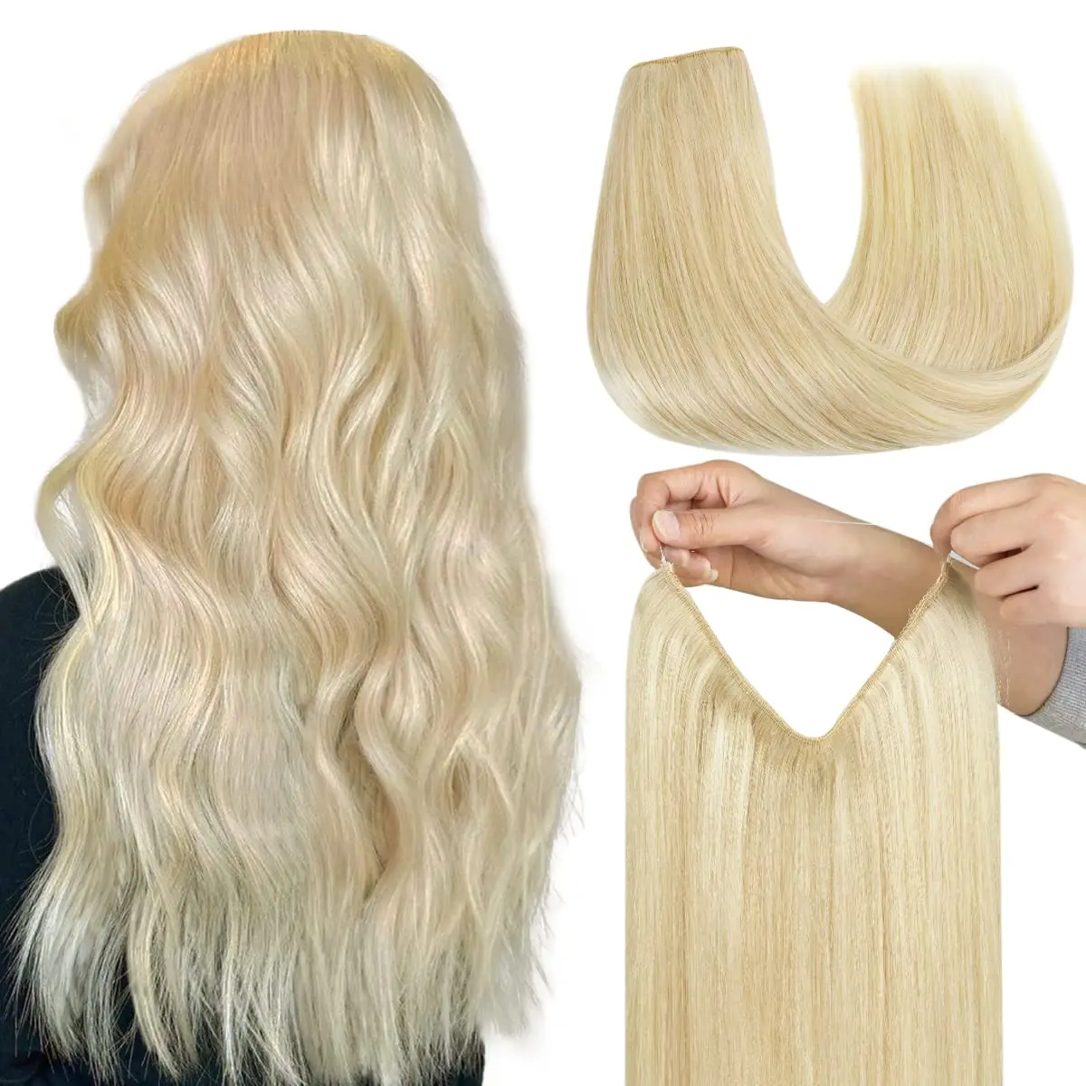 One Piece 100% Human Hair Fish Line Extensions 12-26 inch #613 For A Tangle-Free Weft
One Piece 100% Human Hair Fish Line Extensions 12-26 inch #613 For A Tangle-Free Weft