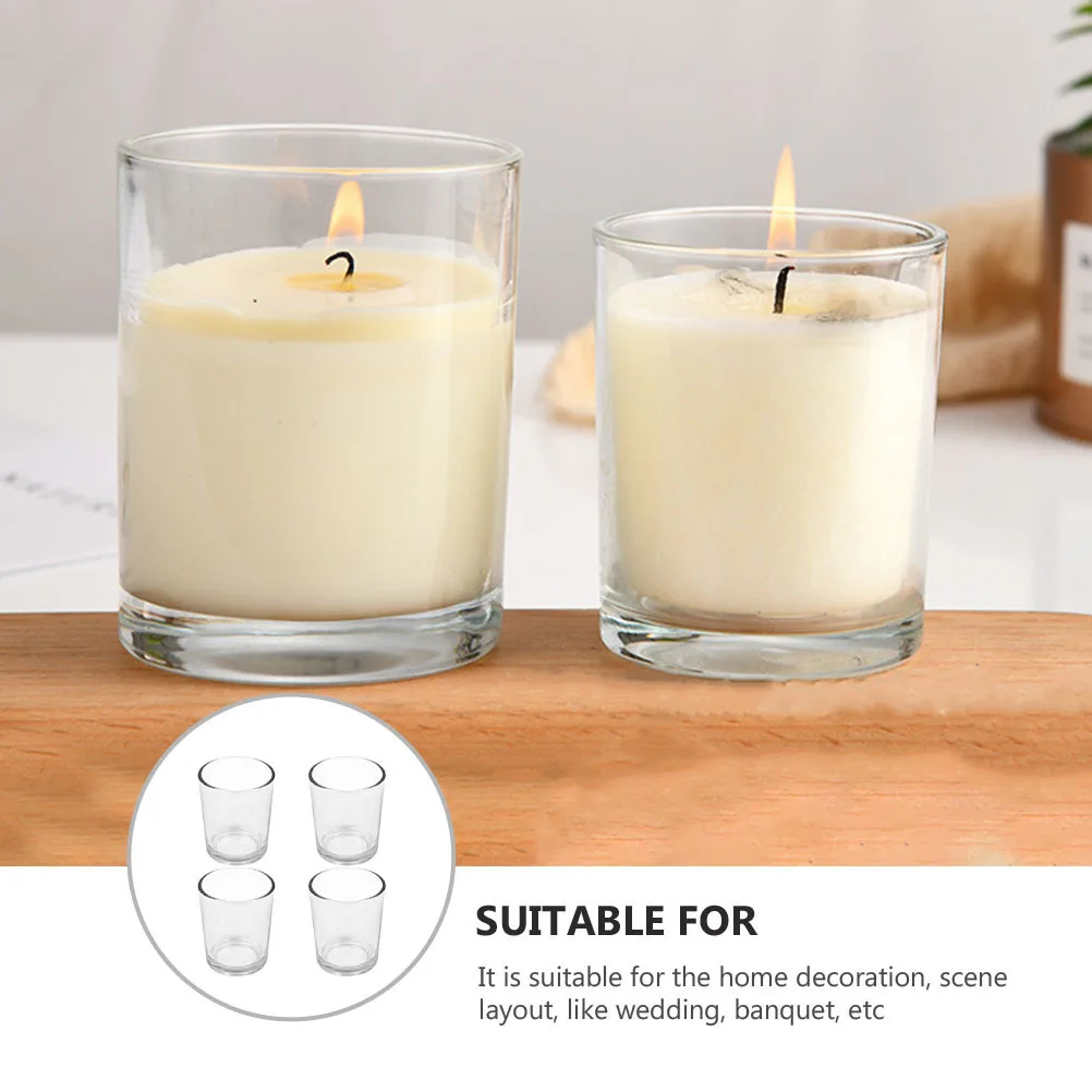 4Pcs Frosted Glass Cup Simple Transparent Holder Home Decor Romantic Dining Table Decoration Simple Candlestick
4Pcs Frosted Glass Cup Simple Transparent Holder Home Decor Romantic Dining Table Decoration Simple Candlestick