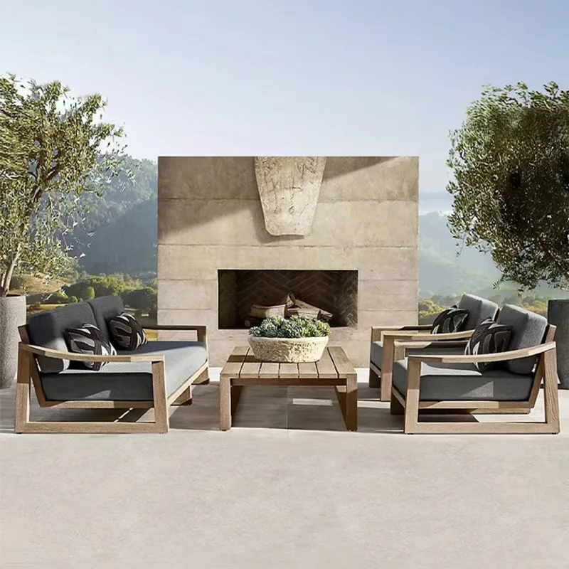 Modern Outdoor Teak Garden Sofa Set All Weather Waterproof Terrace Combination Sofa Cushion Suitable for Hotels and Living Rooms
Modern Outdoor Teak Garden Sofa Set All Weather Waterproof Terrace Combination Sofa Cushion Suitable for Hotels and Living Rooms