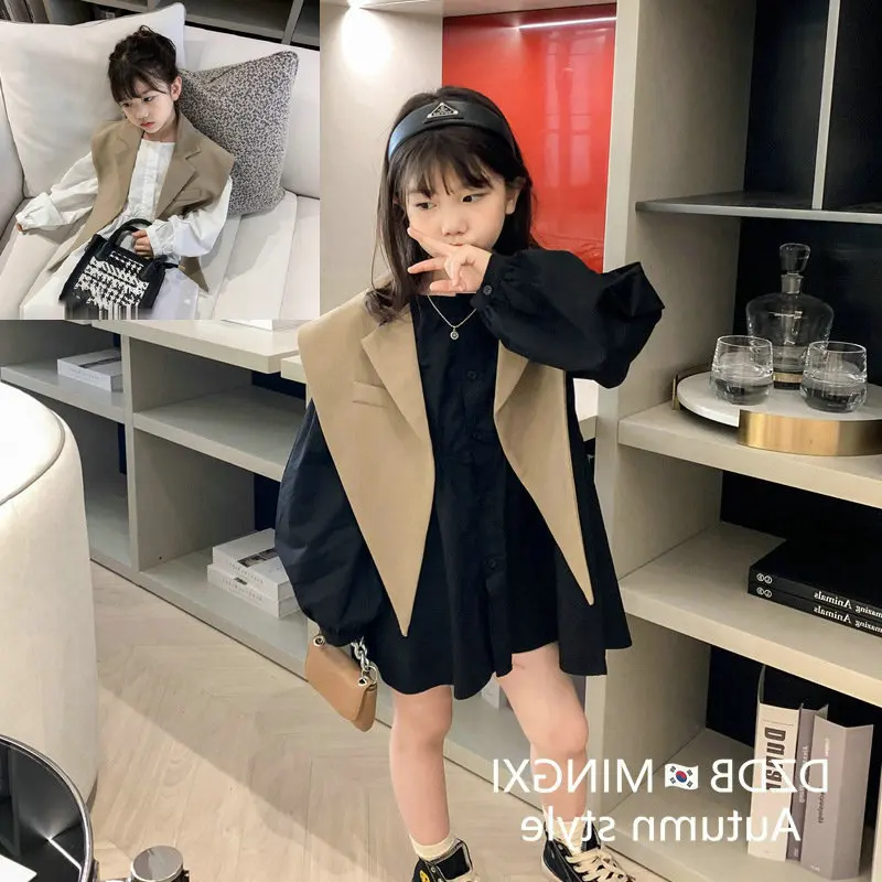 Girls' Outfit Tailcoat Shawl and Shirt Dress Two-Piece Set25Autumn New Fashion Foreign Trade Children's Clothing Wholesale3-9Yea
Girls' Outfit Tailcoat Shawl and Shirt Dress Two-Piece Set25Autumn New Fashion Foreign Trade Children's Clothing Wholesale3-9Yea