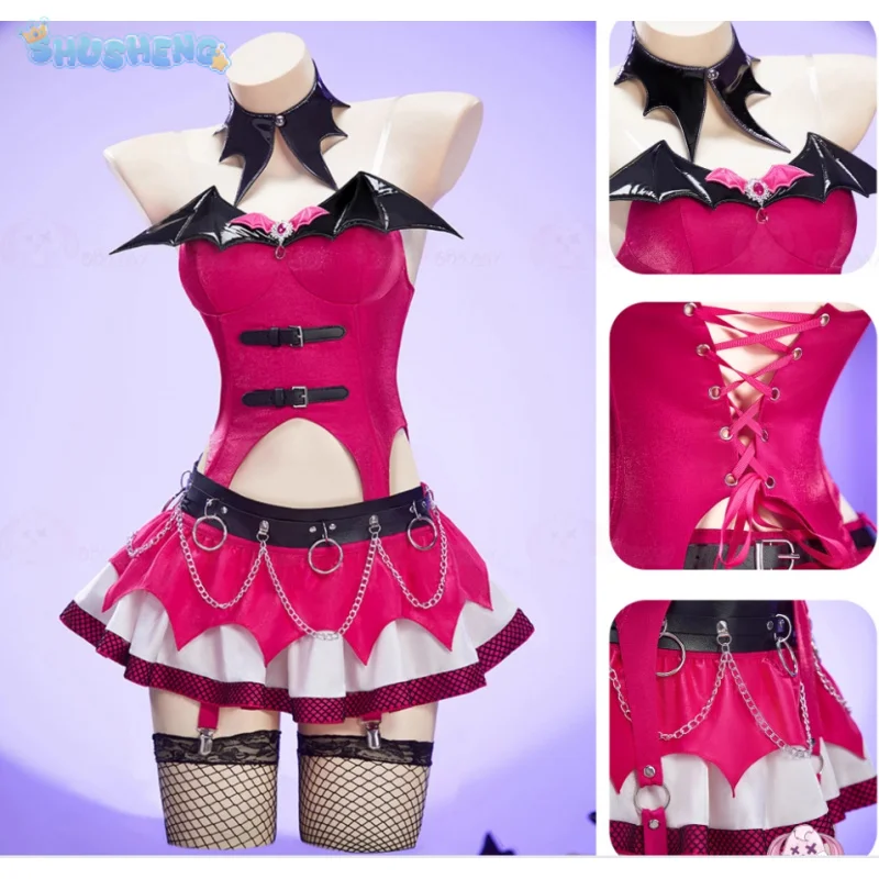 Monster Cos High Draculaura Cosplay Costume Women's Halloween party fantasy uniform dress props socks brooch earrings new set
Monster Cos High Draculaura Cosplay Costume Women's Halloween party fantasy uniform dress props socks brooch earrings new set