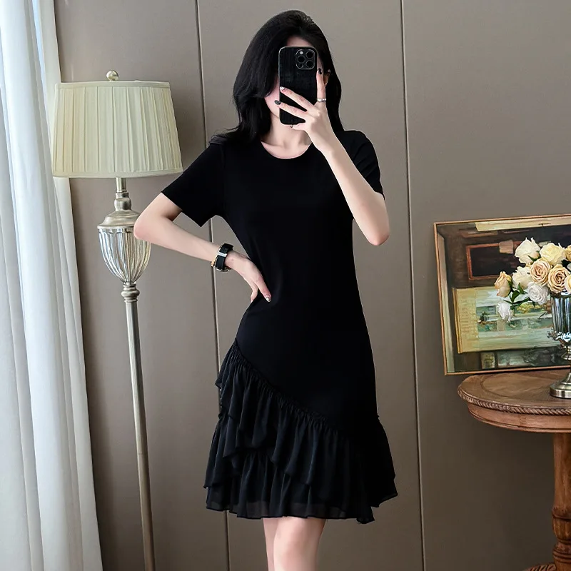 Повседневное облегающее однотонное мини-платье с высокой талией и круглым вырезом с короткими рукавами, летнее женское платье, новое облегающее корейское мини-платье с рюшами и низом
Повседневное облегающее однотонное мини-платье с высокой талией и круглым вырезом с короткими рукавами, летнее женское платье, новое облегающее корейское мини-платье с рюшами и низом