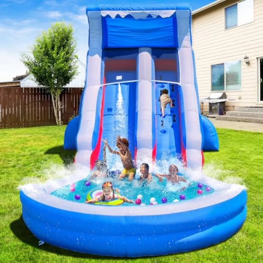 Inflatable Water Slide for with Big Splash Pool Water Slides for Backyard Water Slide and Swimming Pool Summer Splash Party Lit
Inflatable Water Slide for with Big Splash Pool Water Slides for Backyard Water Slide and Swimming Pool Summer Splash Party Lit